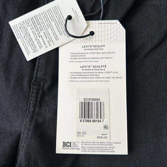 Levis 720 high-rise super skinny NWT black 30/32 - Picture 4 of 6